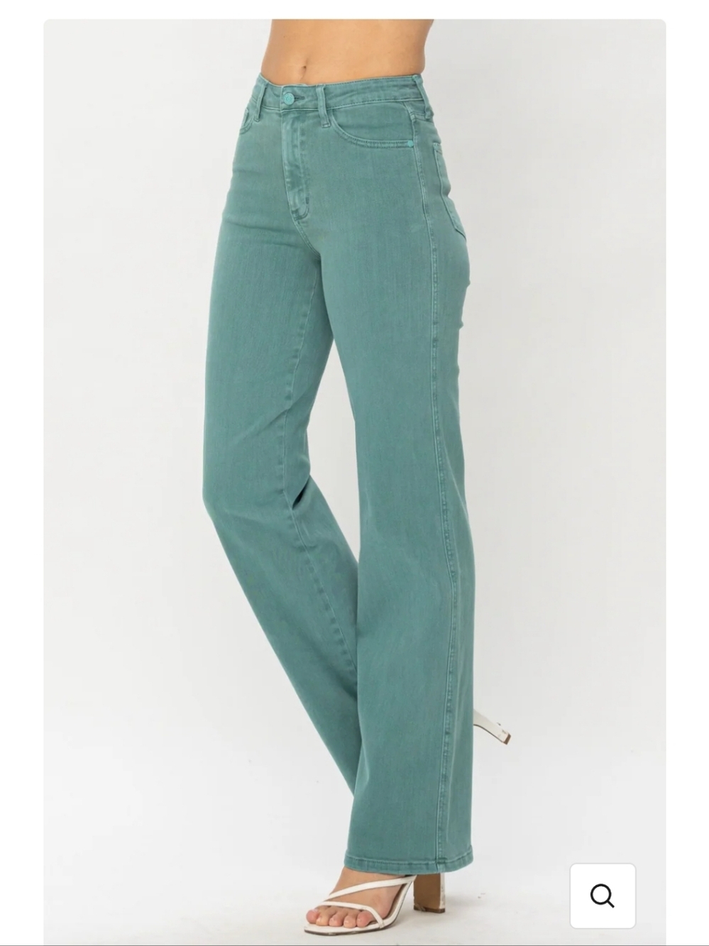 Judy Blue Straight Leg Sea Green Stretch Jeans Women's Teal Jeans Size 14W